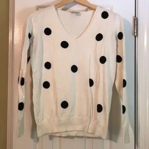 Loft Black Polka Dot Sweater